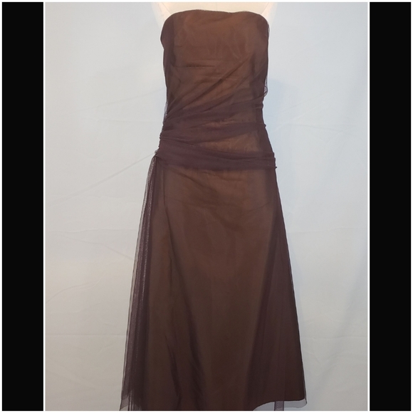Vera Wang Dresses & Skirts - Vera Wang satin & tulle strapless dress size 10